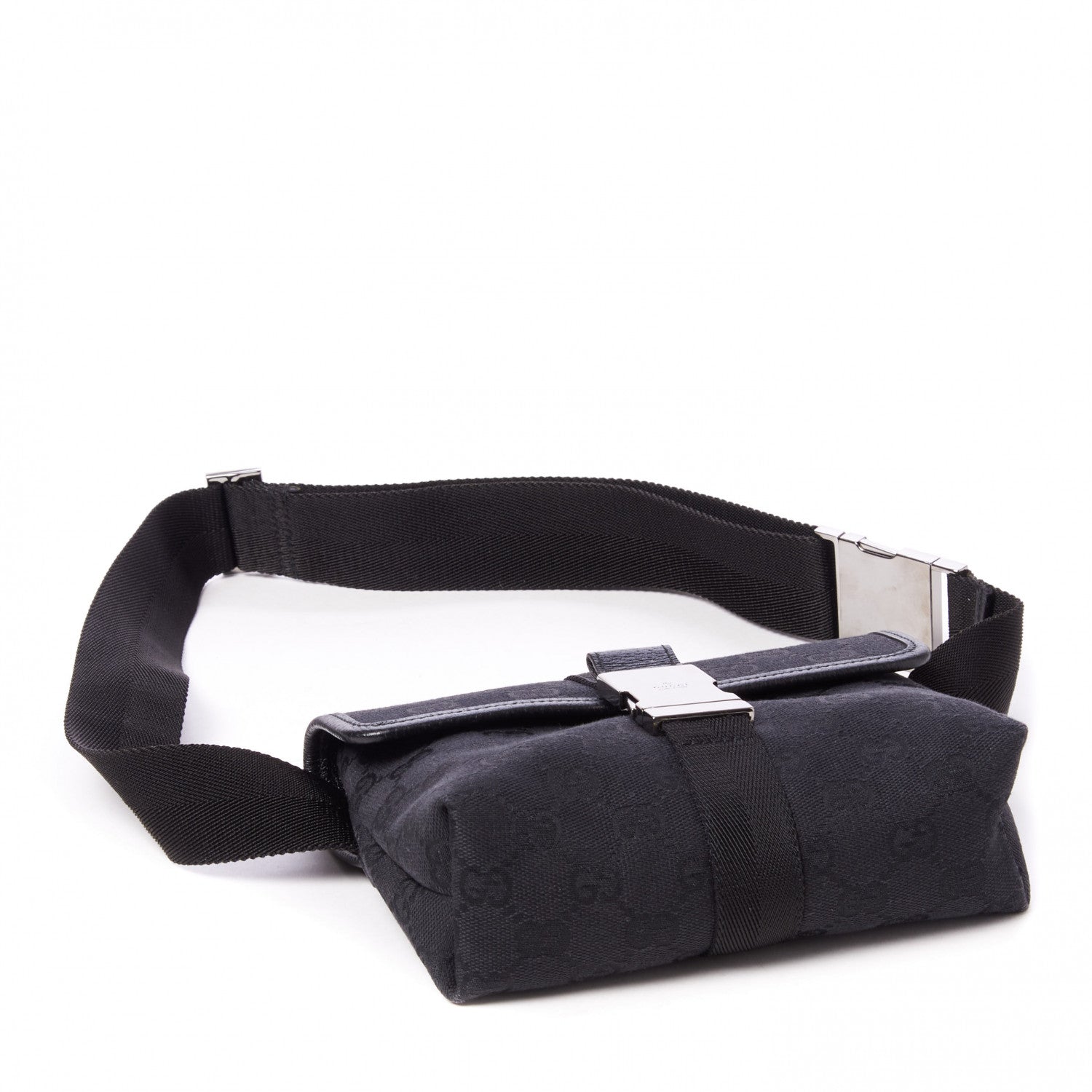 Gucci GG Monogram Web Buckle Belt Bag Black 3 of 8