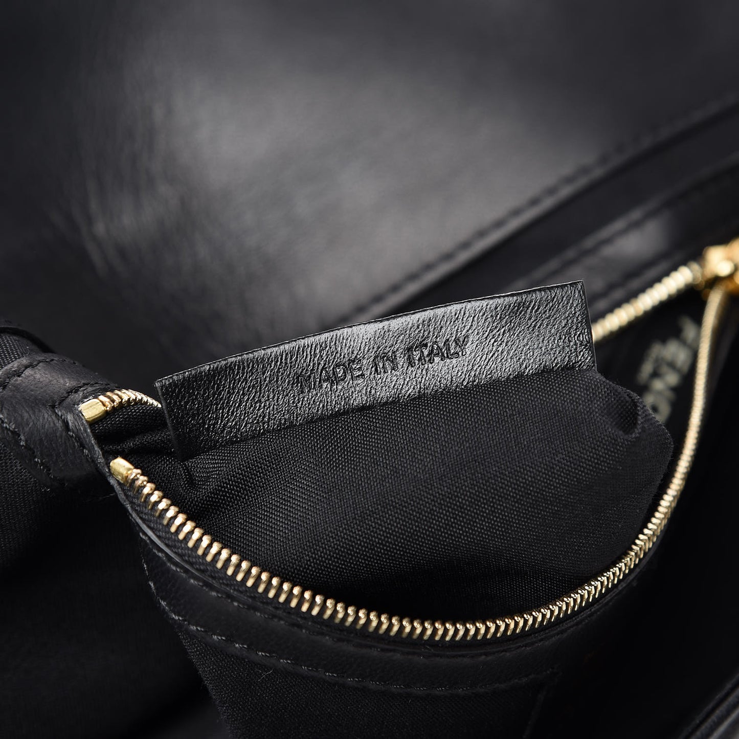 Nappa FF 1974 Embossed Large Baguette Black
