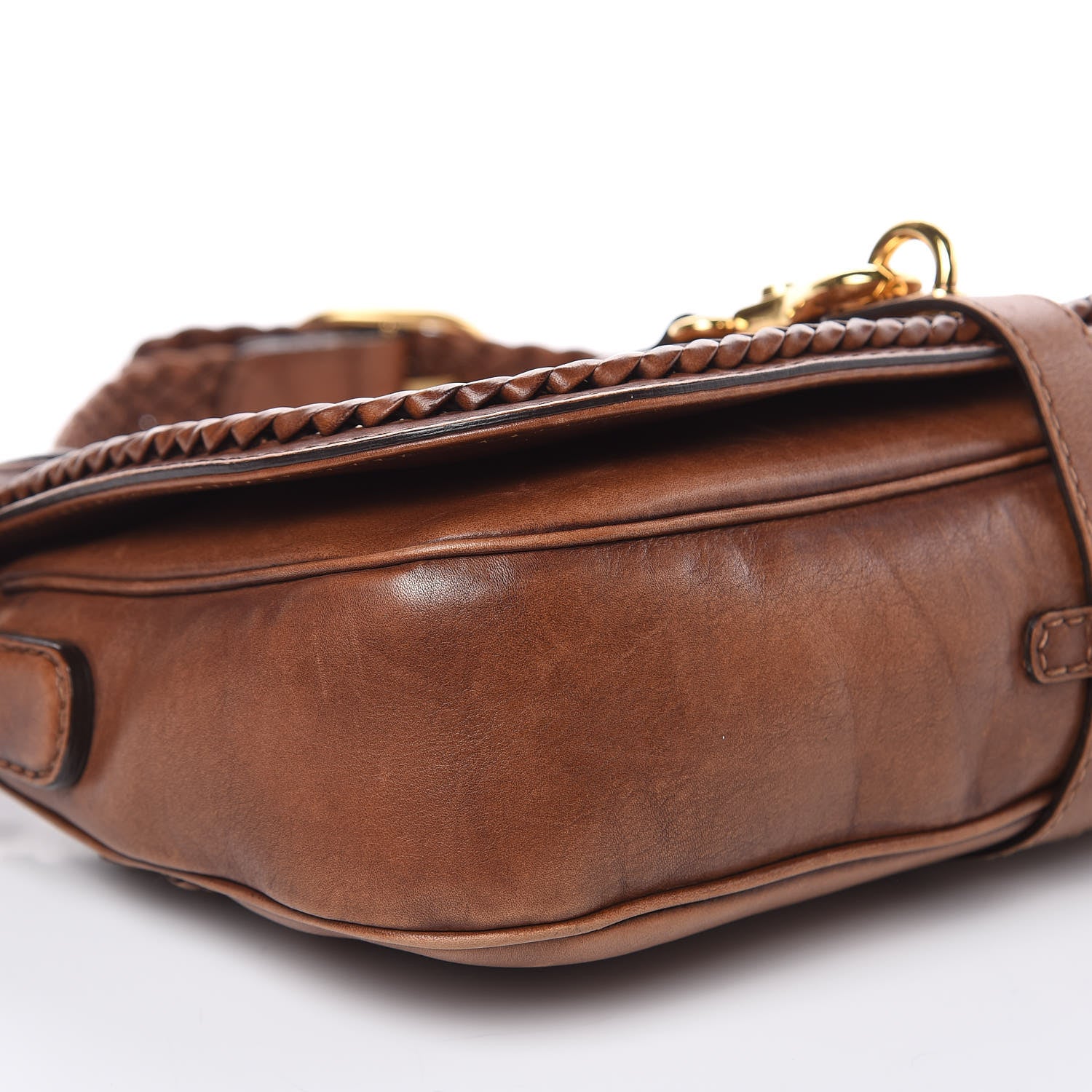 Gucci Calfskin Handmade Medium Flap Shoulder Bag Brown 10 of 15