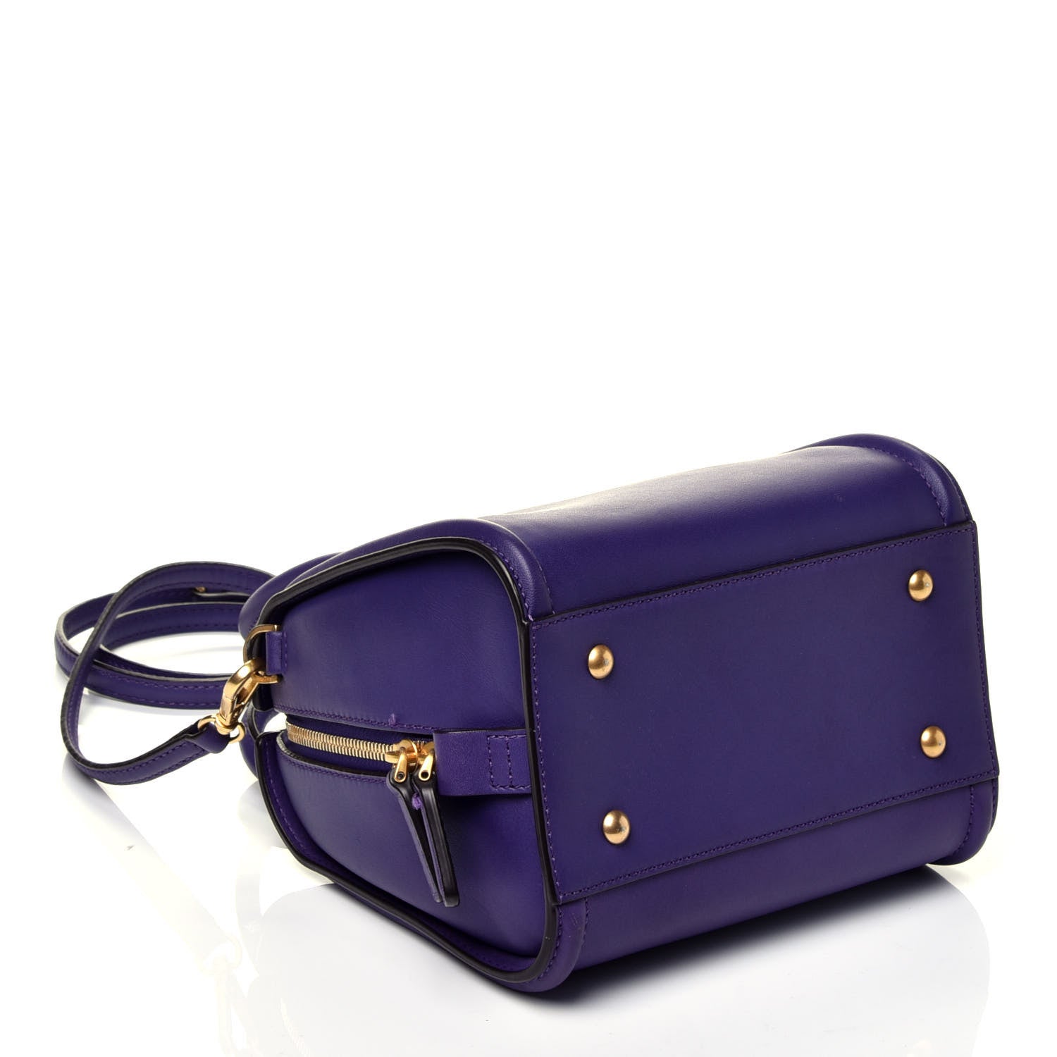 MCM Calfskin Boston Bag Purple 5 of 10