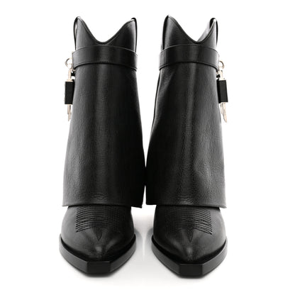 Givenchy Aged Calfskin Cowboy Shark Lock Ankle Boots  36 Black 3 of 8