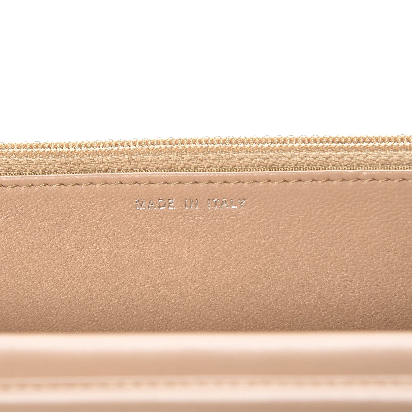 Calfskin Diamond Stitch Wallet On Chain WOC Beige