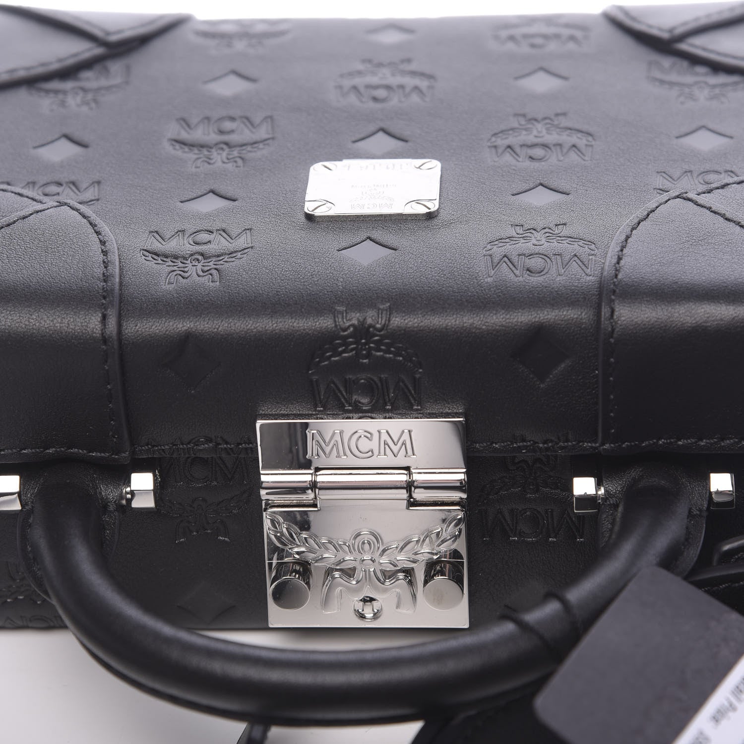 MCM Calfskin Ottomar Monogram Small Berlin Crossbody Black 10 of 10