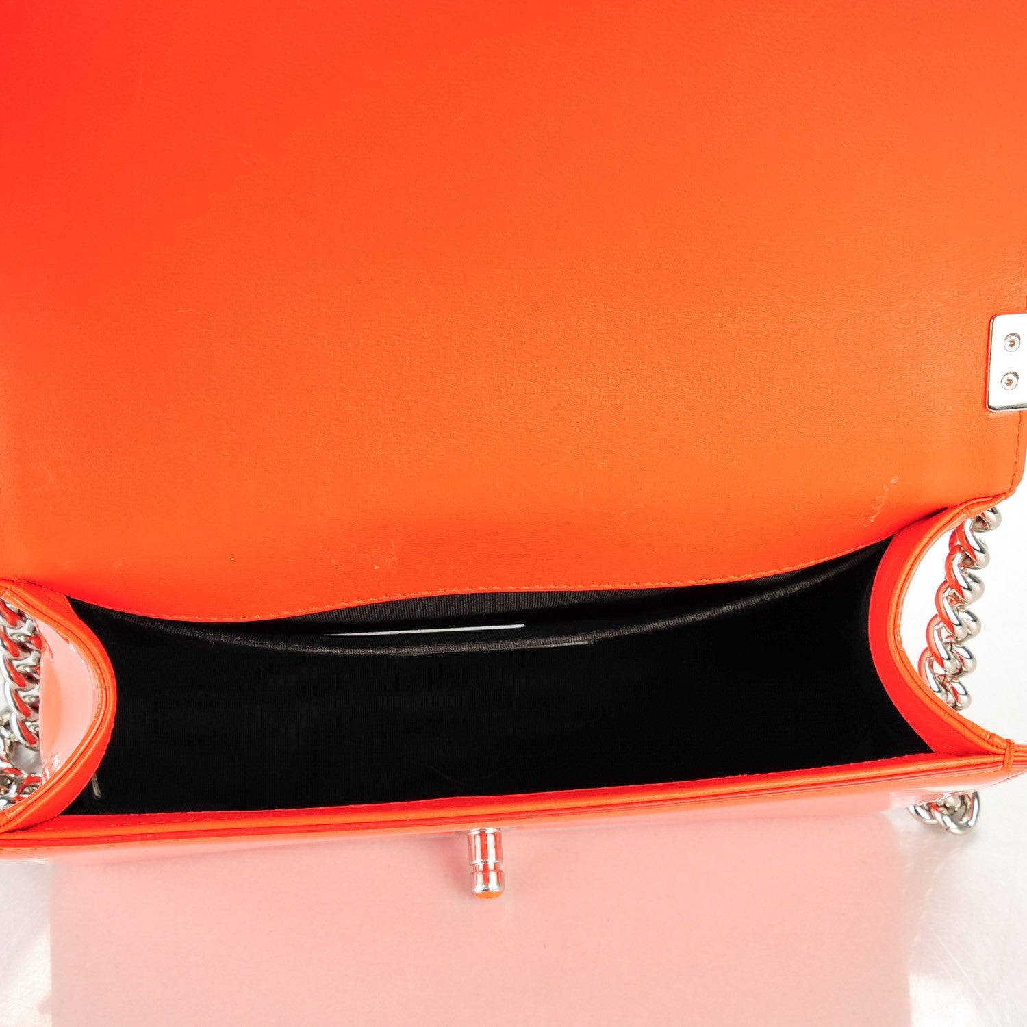 Chanel Patent Calfskin Medium Boy Flap Plexiglass Orange 5 of 7