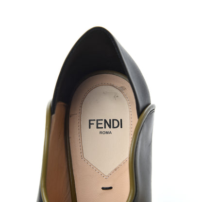 Fendi Scalloped Peep Toe Pump 39 Black 7 of 9