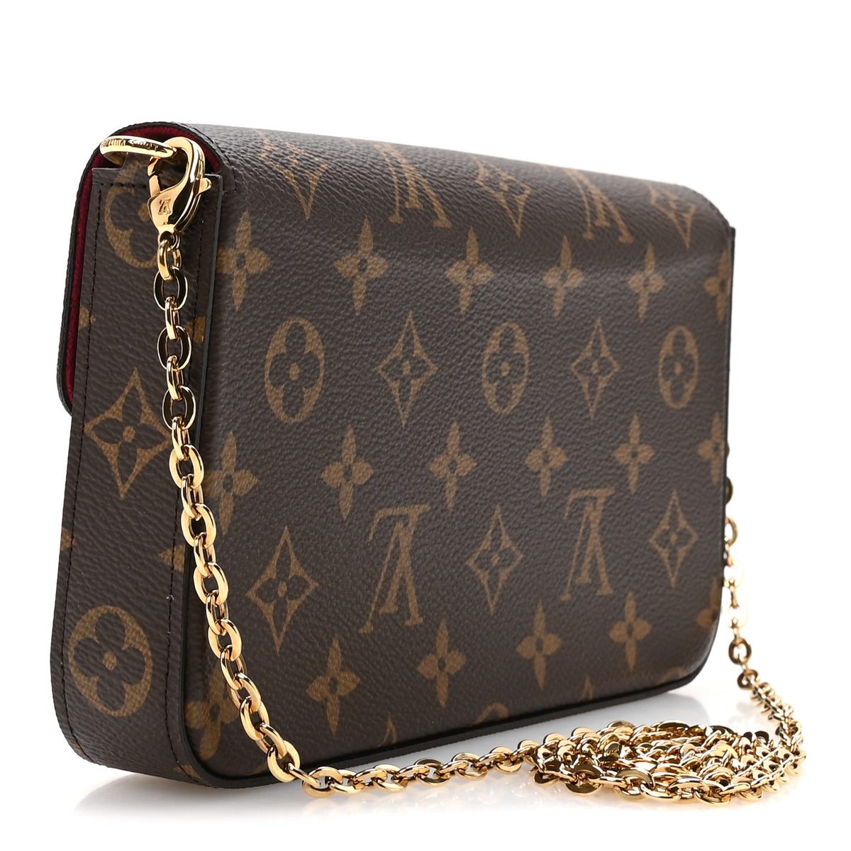 Monogram Pochette Felicie Chain Wallet Fuchsia