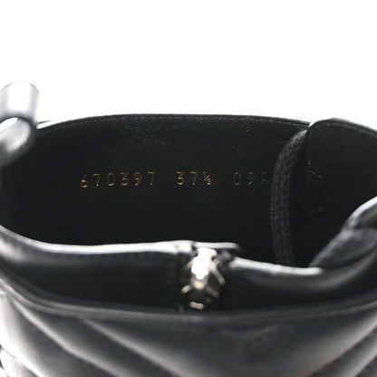 Gucci Flores Calfskin Nappa Matelasse GG 40mm Ankle Boots 37.5 Black 9 of 10