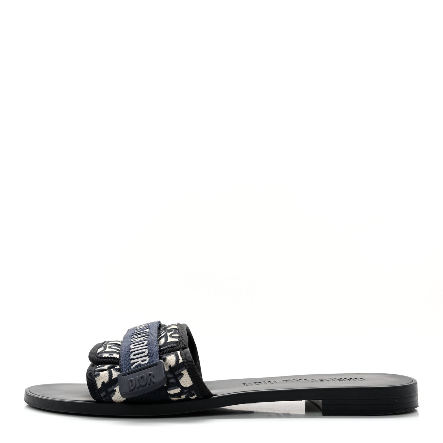 Nylon Oblique Dio(r)evolution Slide Sandals 36 Deep Blue