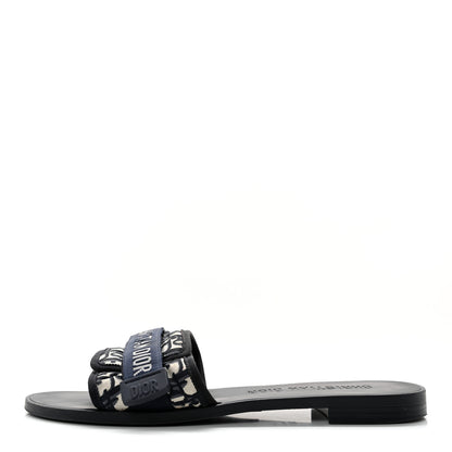 Christian Dior Nylon Oblique Dio(r)evolution Slide Sandals 36 Deep Blue 1 of 14