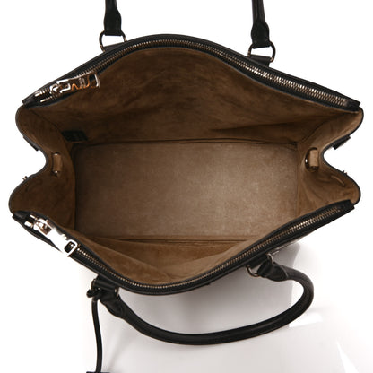 Prada City Calf Grommet Large Double Zip Tote Black 6 of 11