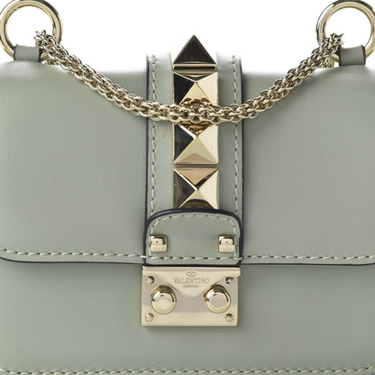 Valentino Garavani Vitello Mini Glam Lock Rockstud Flap Water Green 17 of 19