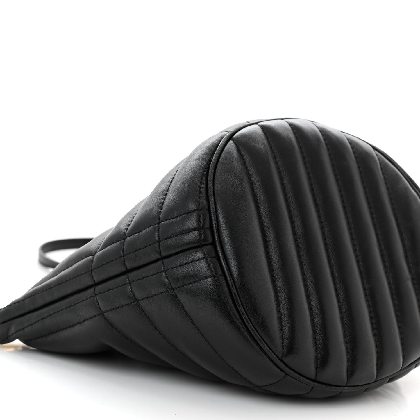 Lambskin Quilted Small Crescent Lola Bag Black