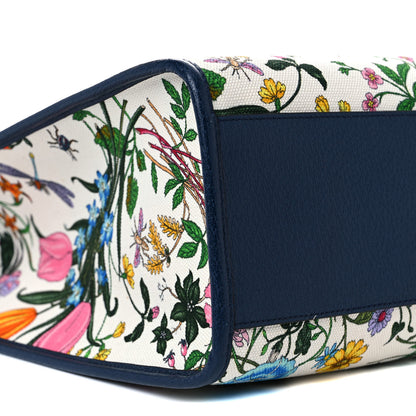 Gucci Canvas Large Flora Tote Navy Multicolor 8 of 9