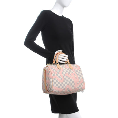 Louis Vuitton Damier Azur Tahitienne Speedy Bandouliere 30 Rose Ballerine 3 of 9