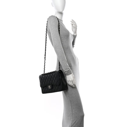 Chanel Caviar Quilted Jumbo Double Flap Black 2 of 10