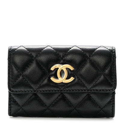 Chanel Lambskin Quilted Flap Card Holder Black 1 of 9