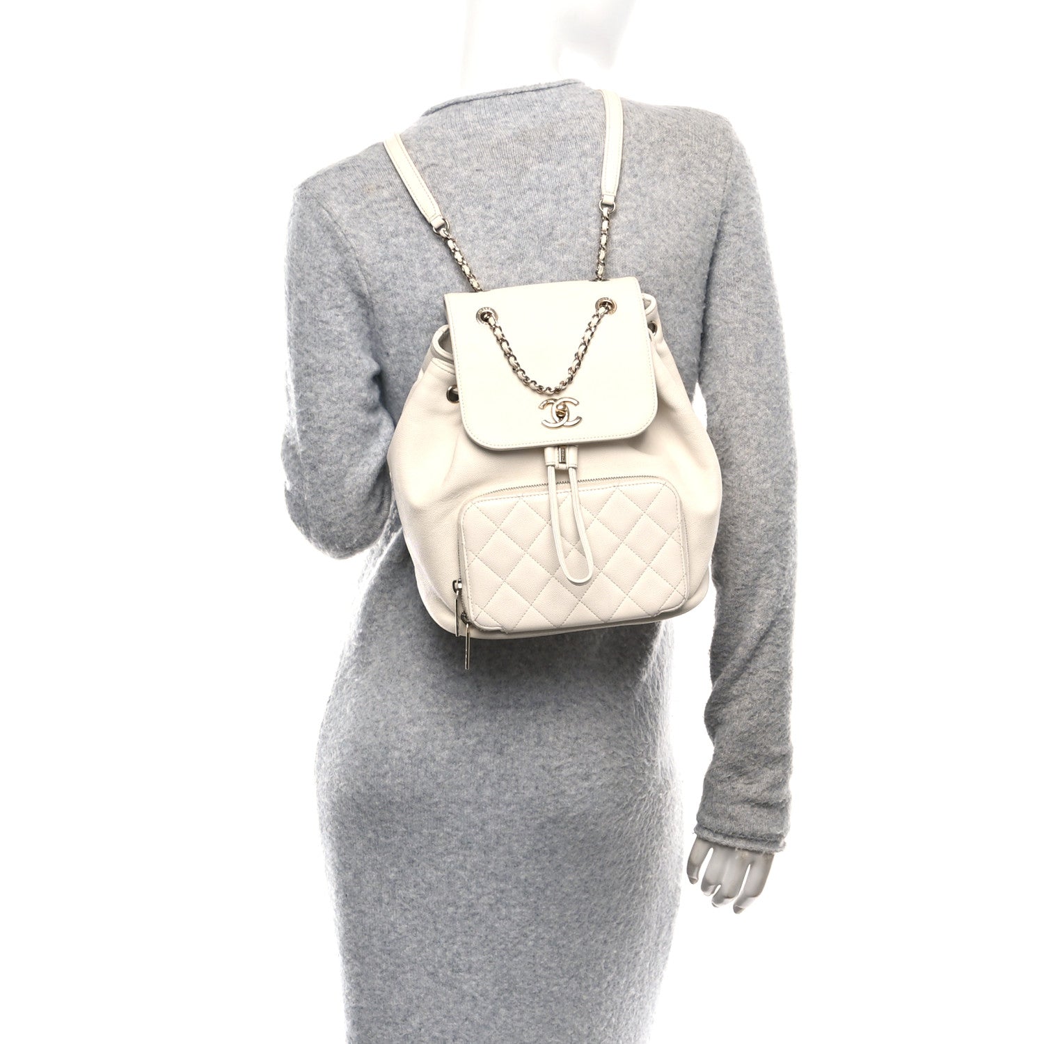 Chanel Caviar Quilted Business Affinity Backpack White 2 of 10
