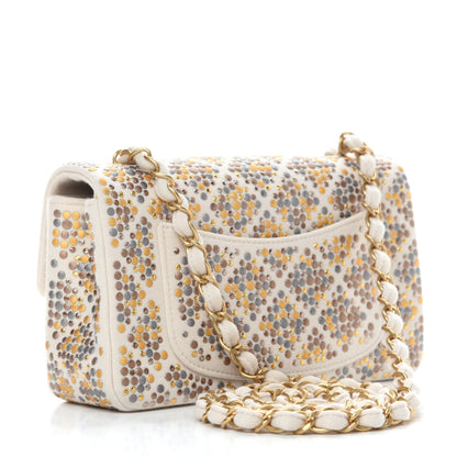 Chanel Jersey Embellished Mini Flap Ivory 3 of 10