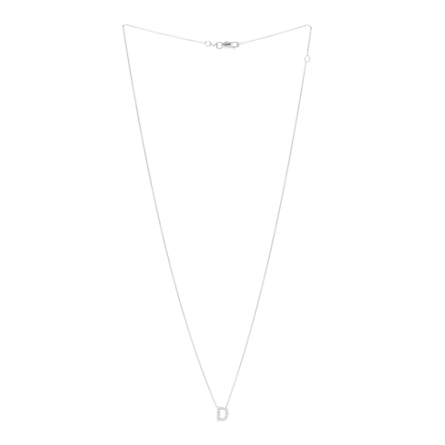 Roberto Coin 18K White Gold Diamond Love Letter D Pendant Necklace 3 of 8
