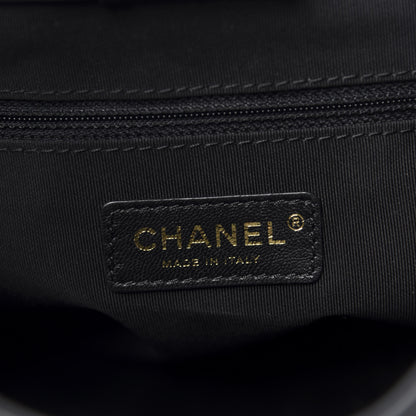Chanel Calfskin Stitched Large Chevron Chic Shopping Bag Black 6 of 10