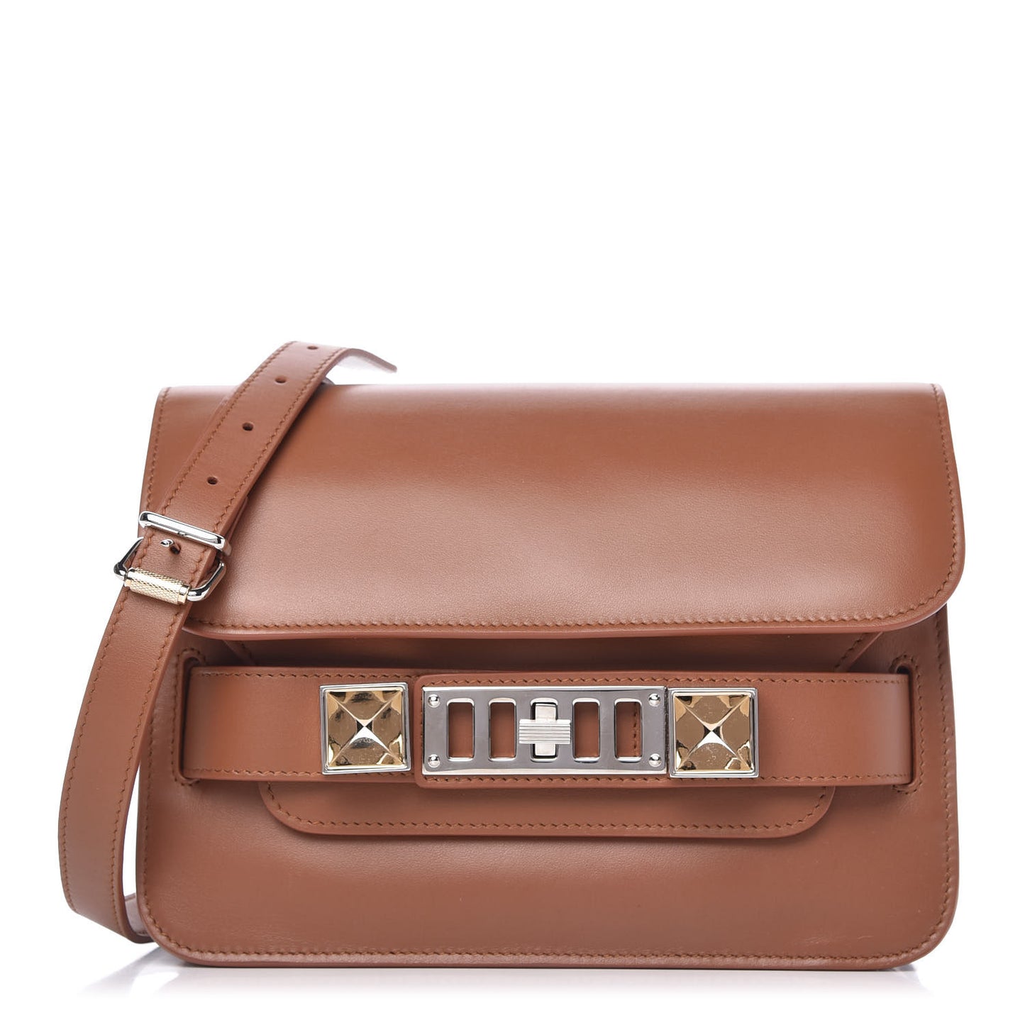 Smooth Calfskin Mini PS11 Classic Shoulder Bag Caramel