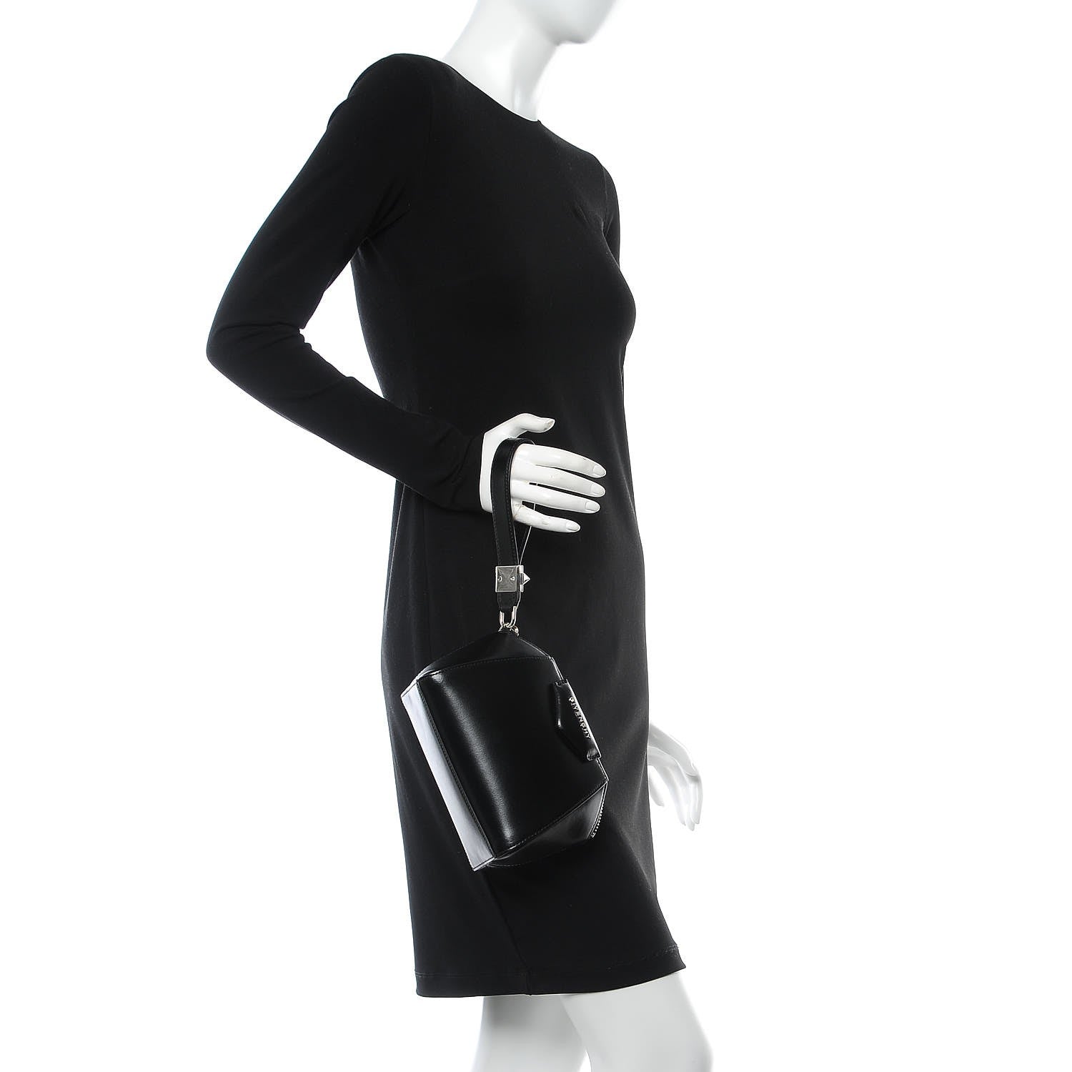 Givenchy Shiny Lord Calfskin Small Antigona Beauty Wristlet Black 2 of 7