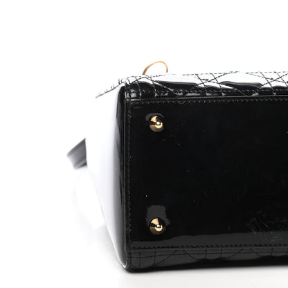 Christian Dior Patent Cannage Medium Lady Dior Black 8 of 10