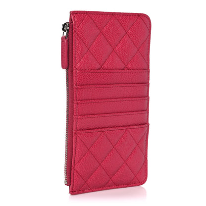 Chanel Caviar Quilted Classic Flat Wallet Pouch Pink 3 of 8