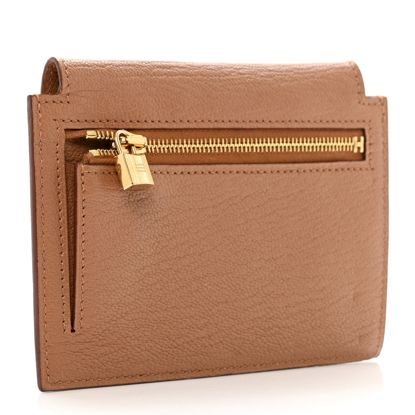 Chevre Mysore Kelly Pocket Compact Wallet Quebracho