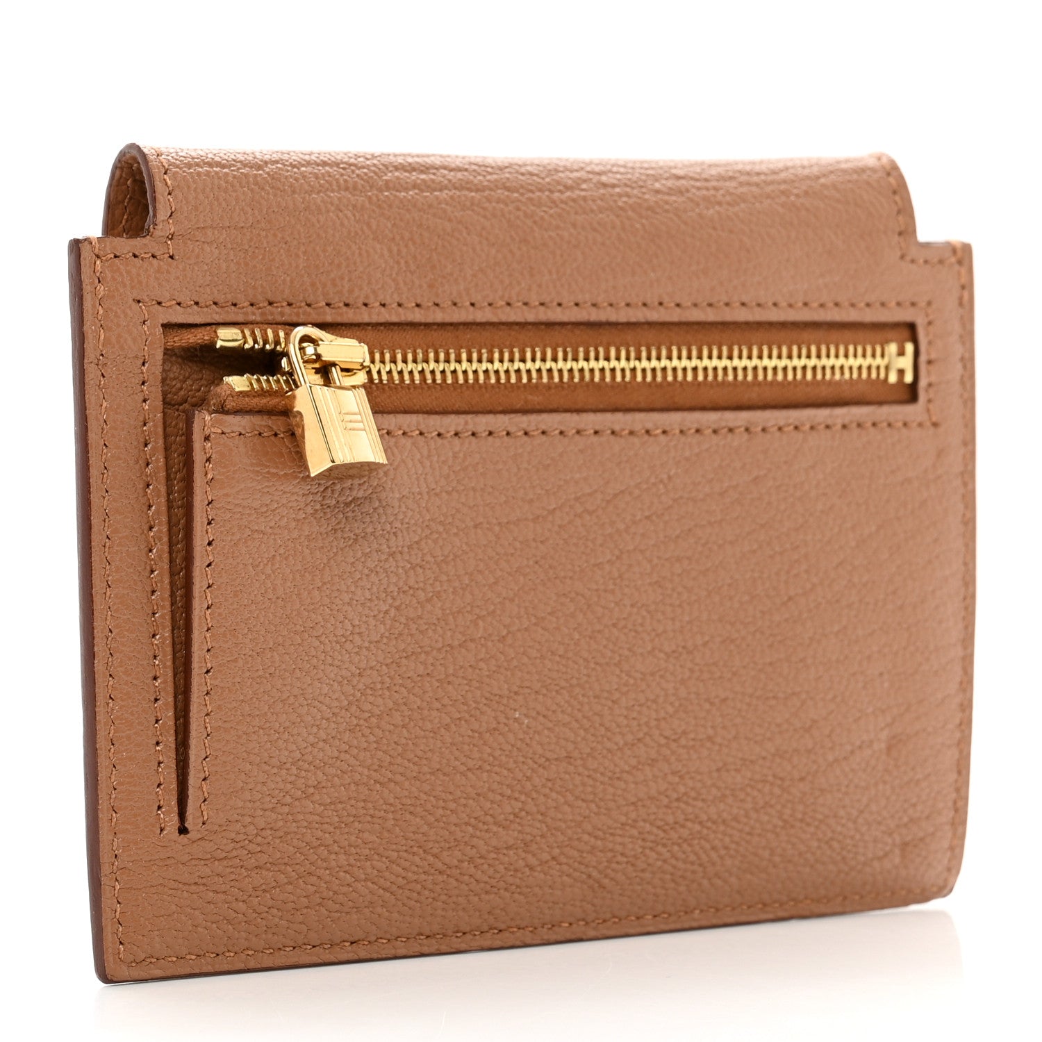 Hermes Chevre Mysore Kelly Pocket Compact Wallet Quebracho 3 of 8