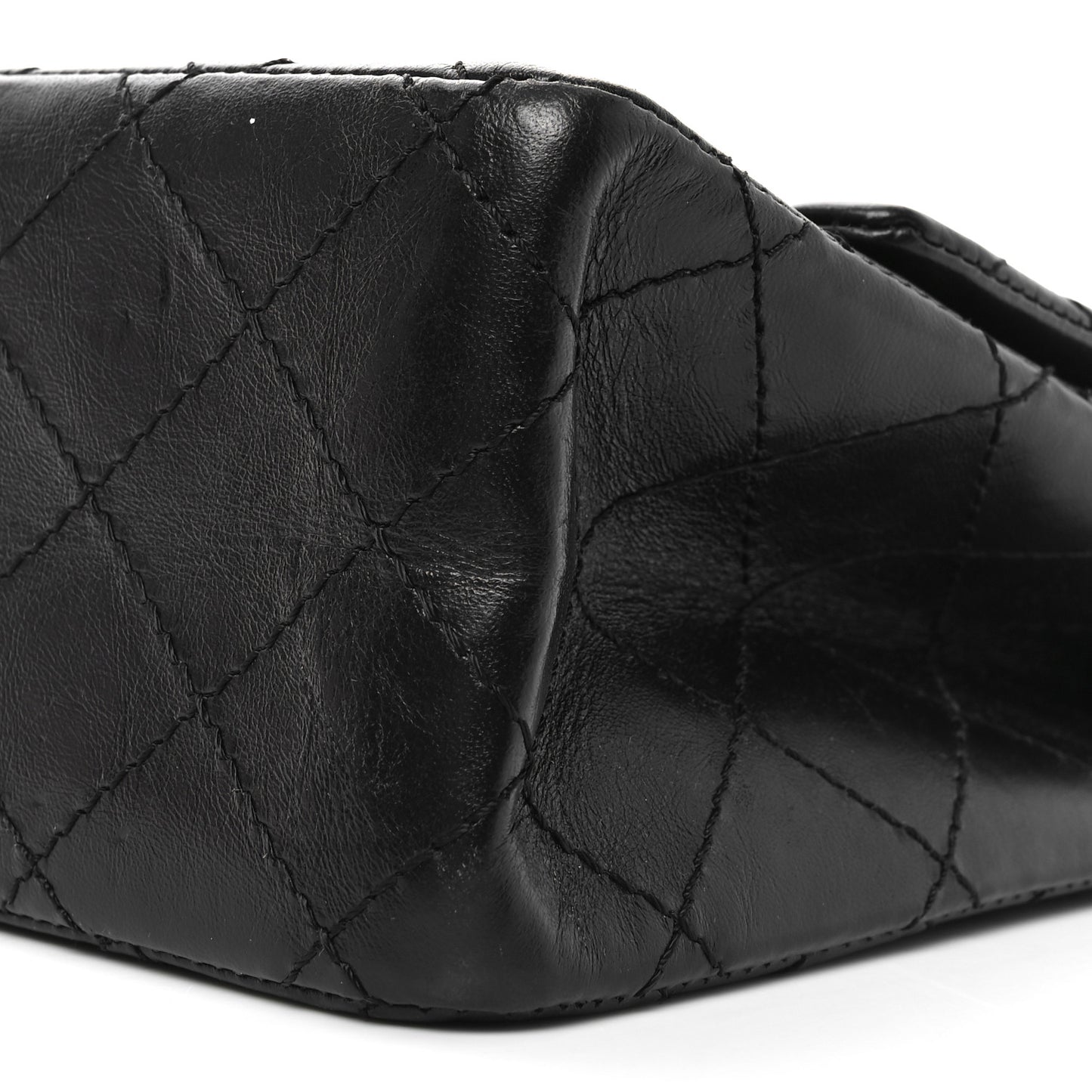 Aged Calfskin Quilted 2.55 Reissue 226 Flap So Black