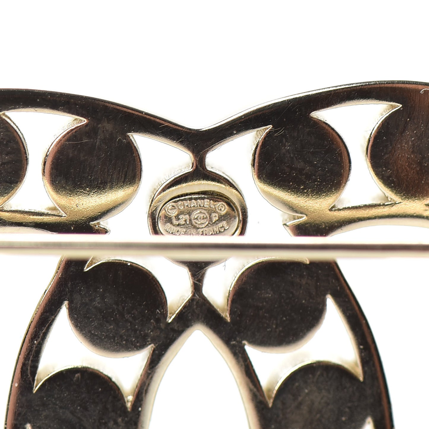 Crystal CC Brooch Light Gold