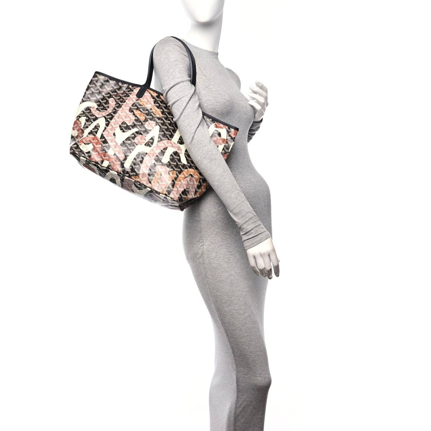 Goyardine Saint Louis Lettres Camouflage PM Black Pink Multicolor