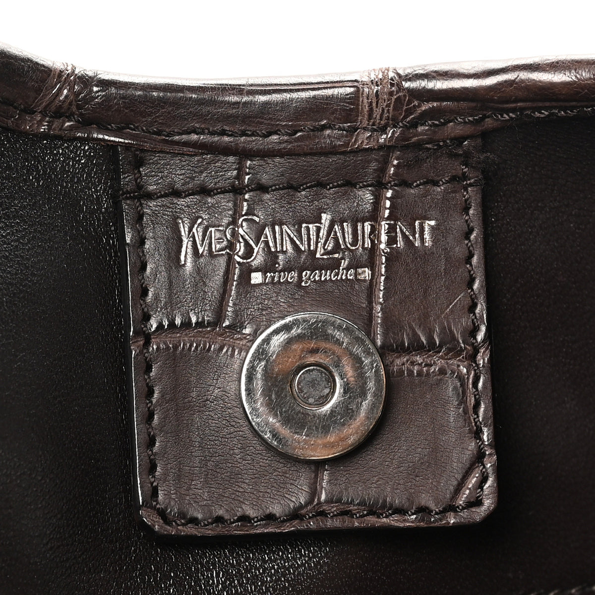 Saint Laurent Alligator Buffalo Horn Mombasa Hobo Brown 5 of 8