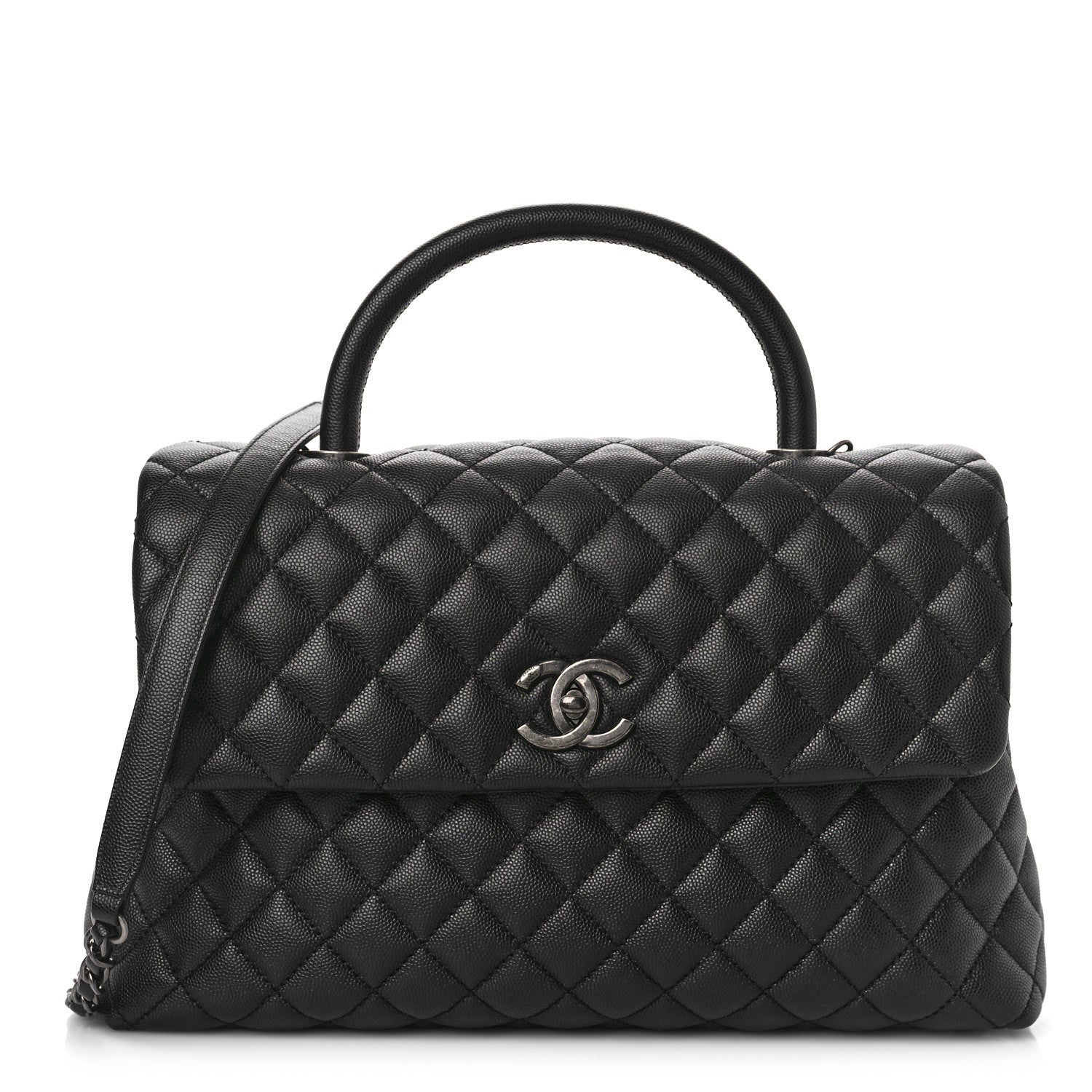 Chanel Caviar Quilted Medium Coco Handle Flap Black 1 of 9