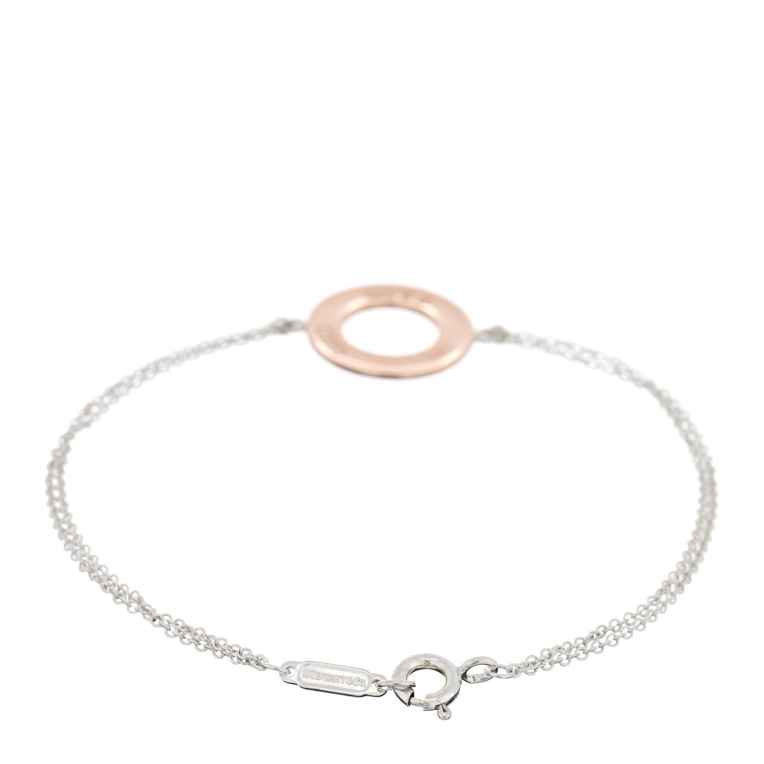 Tiffany Sterling Silver Rubedo 1837 Circle Chain Bracelet 2 of 4