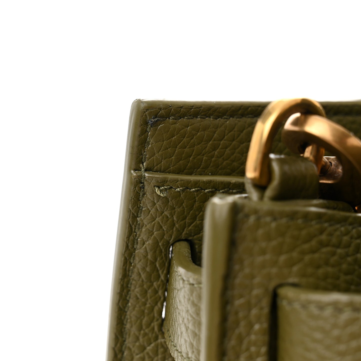 Grained Calfskin Nano Supple Sac De Jour Green