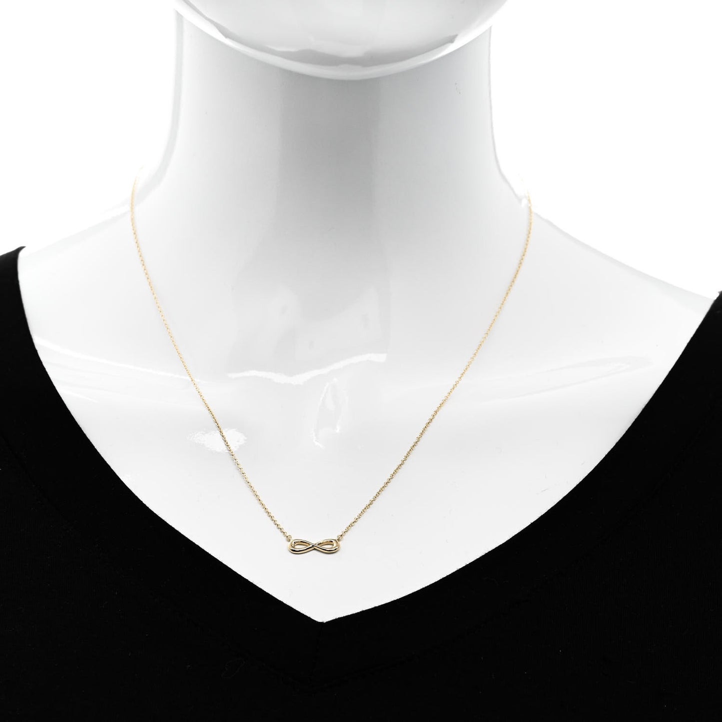 18K Yellow Gold Infinity Pendant Necklace