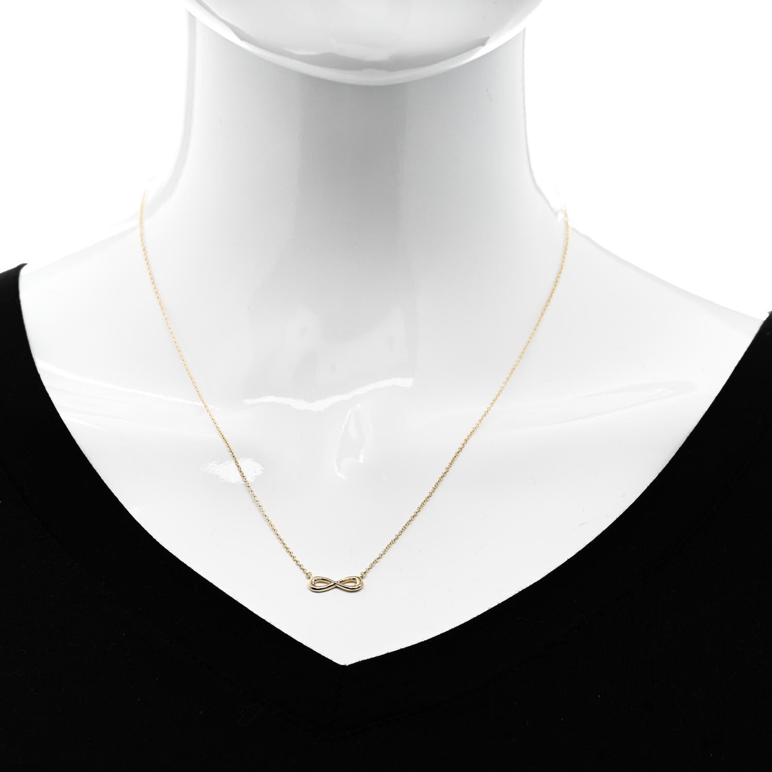 Tiffany 18K Yellow Gold Infinity Pendant Necklace 2 of 5