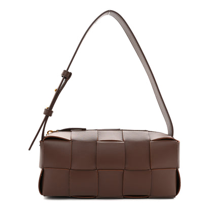 Bottega Veneta Lambskin Maxi Intrecciato Small Brick Cassette Bag Light Brown 1 of 10