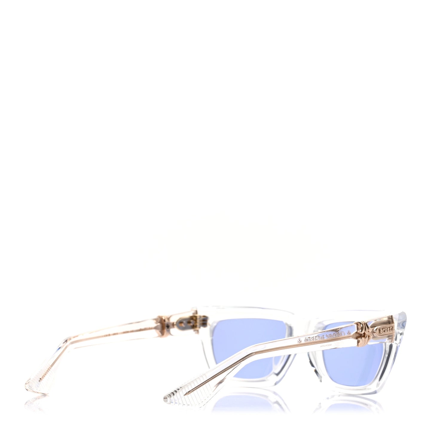 Metal Transparent Acetate Cliterally Sunglasses Clear Blue