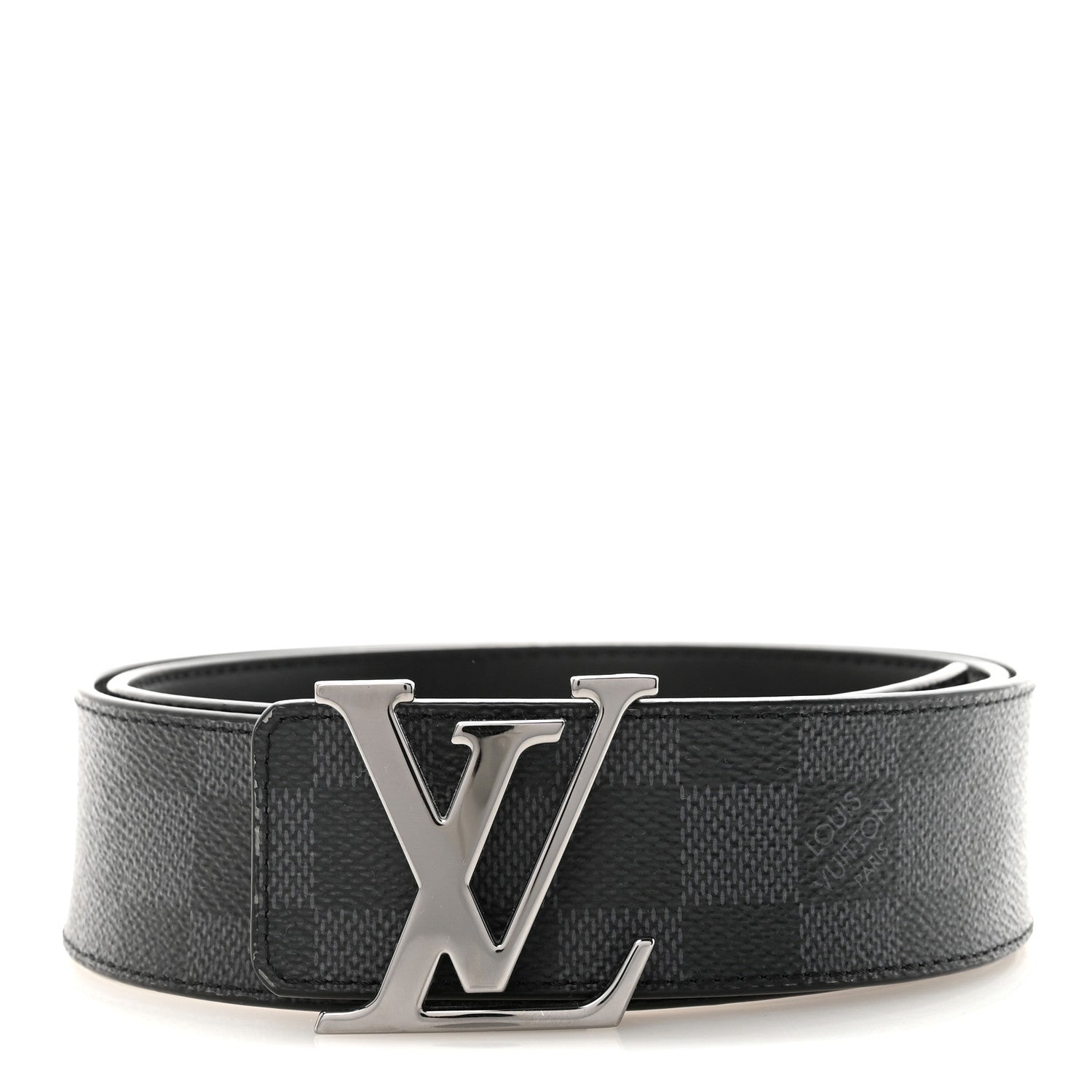 Louis Vuitton Damier Graphite 40mm LV Initiales 85 34 Belt 1 of 6