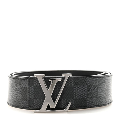 Louis Vuitton Damier Graphite 40mm LV Initiales 85 34 Belt 1 of 6