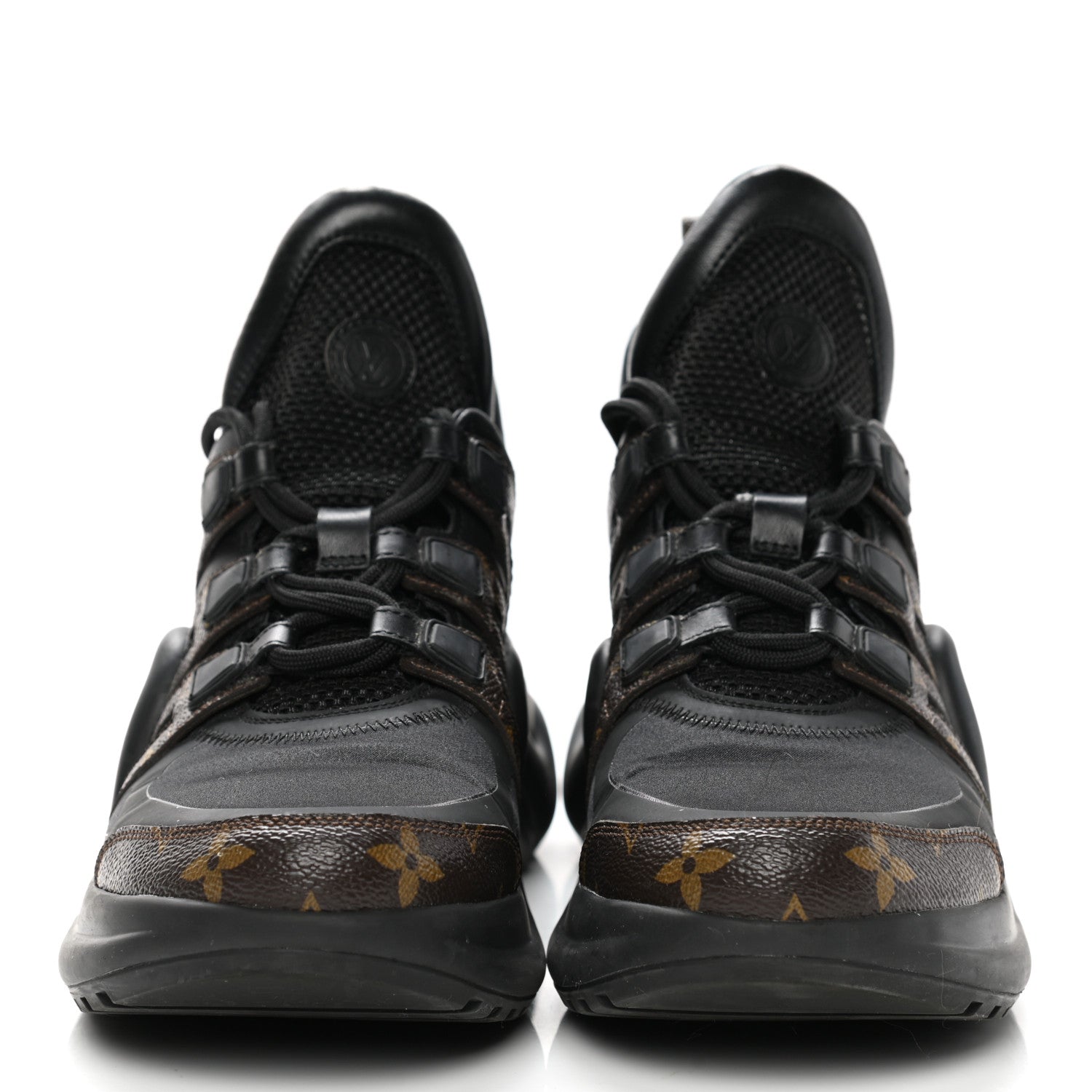 Louis Vuitton Calfskin Patent Monogram LV Archlight Sneakers 38.5 Black 2 of 12