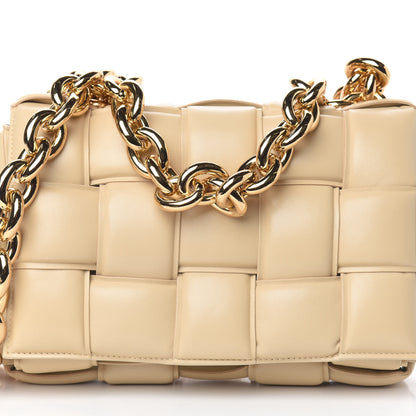 Bottega Veneta Lambskin Maxi Intreccio Padded Chain Cassette Crossbody Bag Porridge 7 of 9