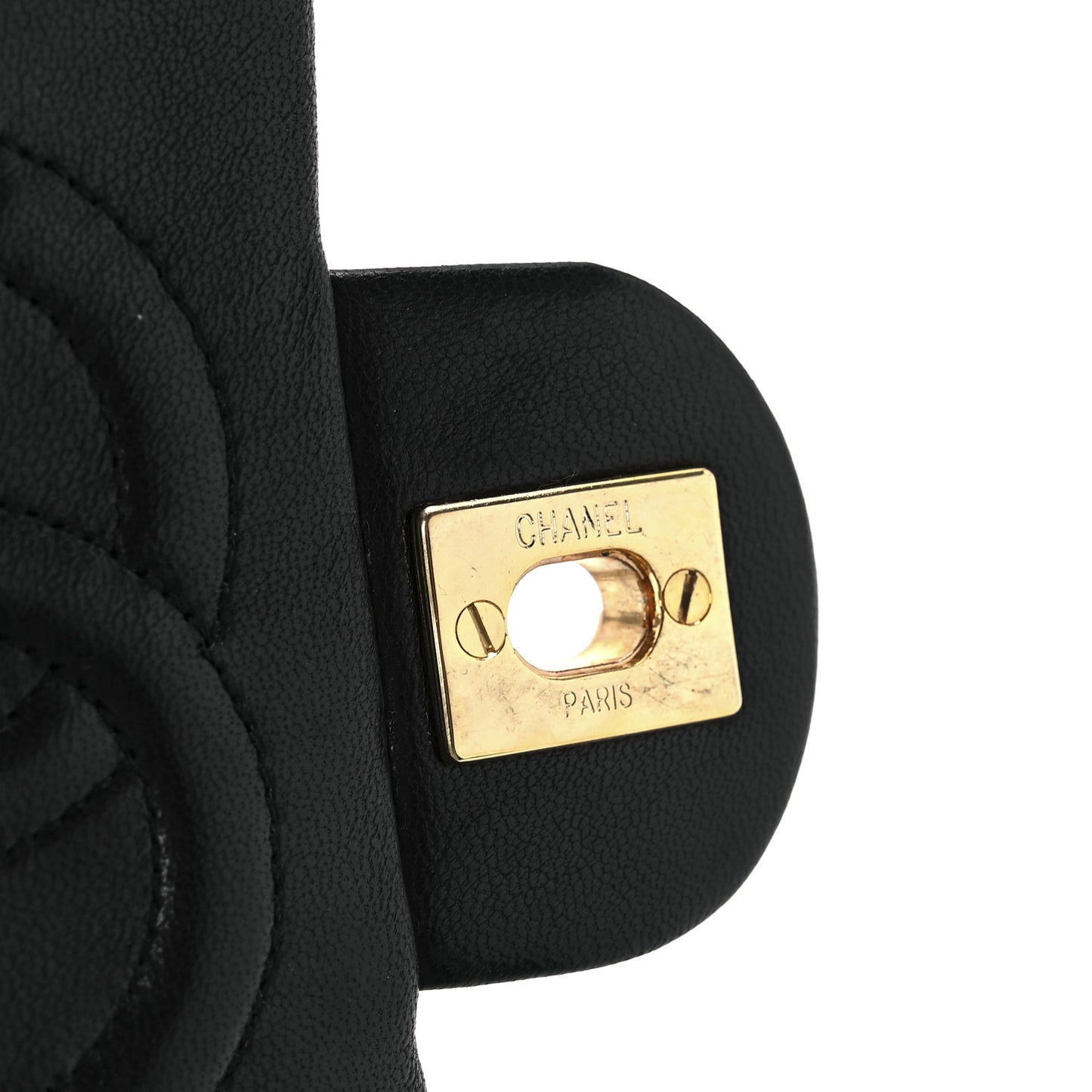 Lambskin Quilted Mini Square Flap Bag Black