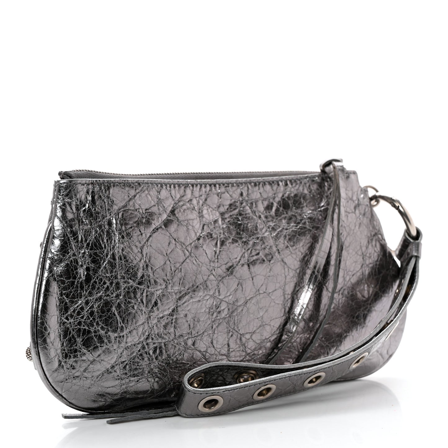 Metallic Agneau Arena Mini Le Cagole Multi Pouch Silver