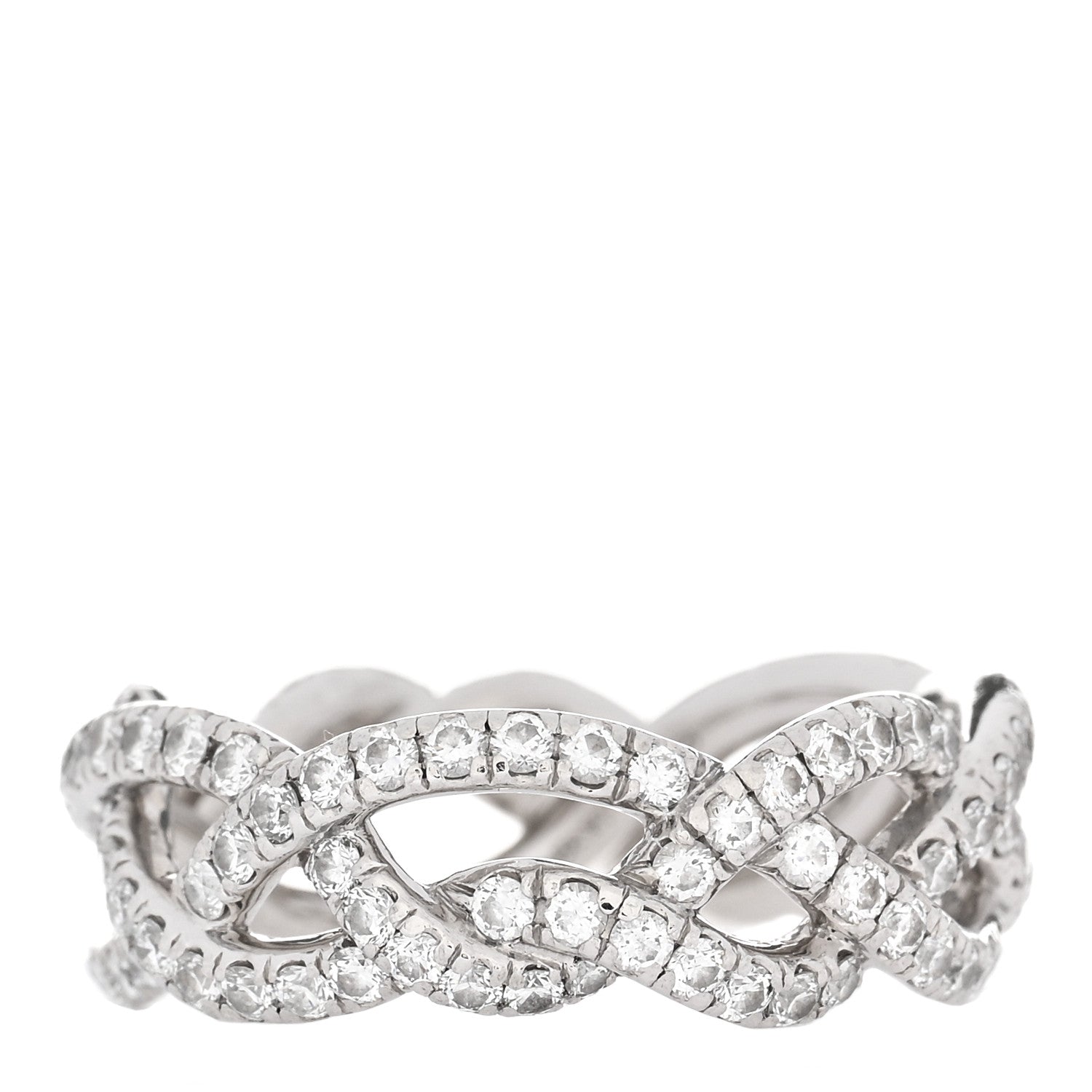 David Yurman Platinum Diamond Wisteria Band Ring 52 6 1 of 5