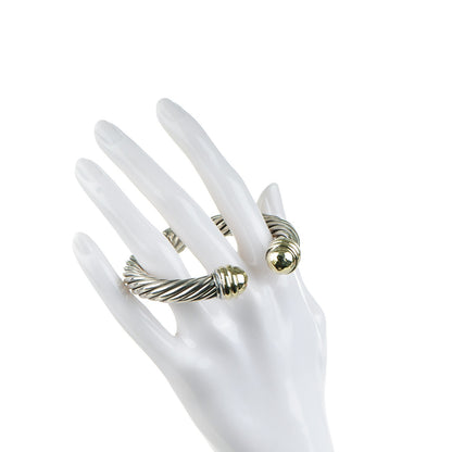 David Yurman Sterling Silver 14K Yellow Gold 10mm Cable Classics Bracelet 2 of 4