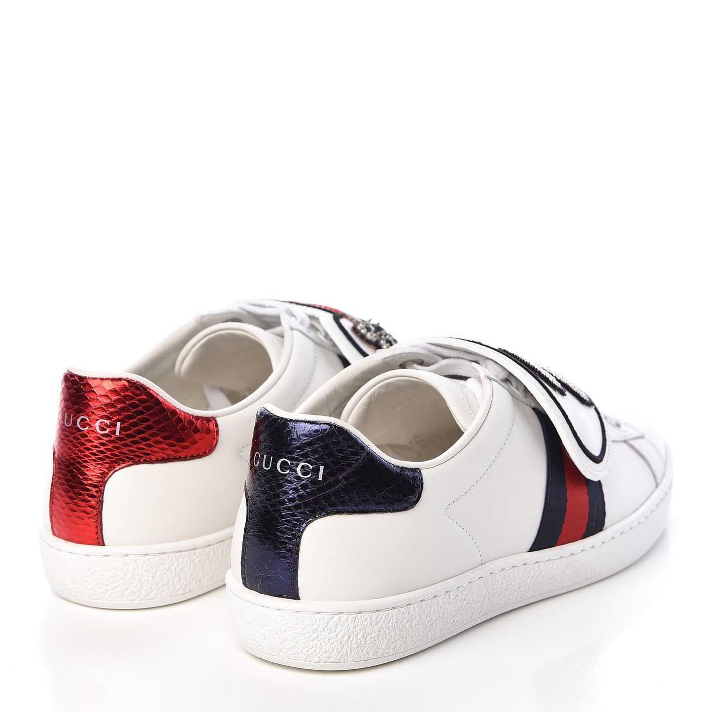Calfskin Ayers Web Dagger Embroidered Womens Ace Sneakers 37 White